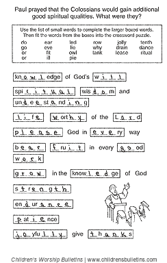 Sunday school activities about endurance 2