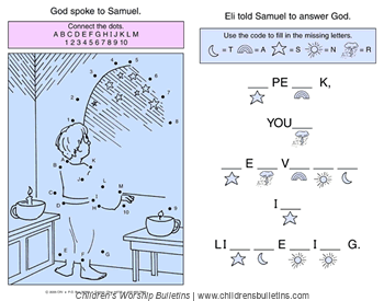 Sunday school activity about Samuel for ages 3-6