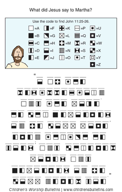 Sunday school activity about Lazarus for ages 7-12