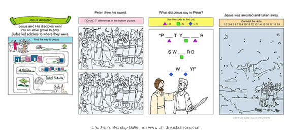 Children's church bulletin about Good Friday for ages 3-6