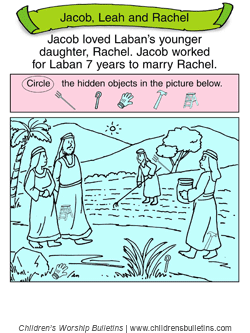 Sunday school activity about Leah & Rachel for ages 3-6