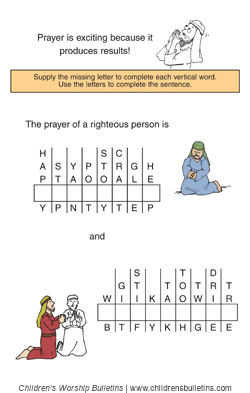 Sunday school Games About Prayer for older kids